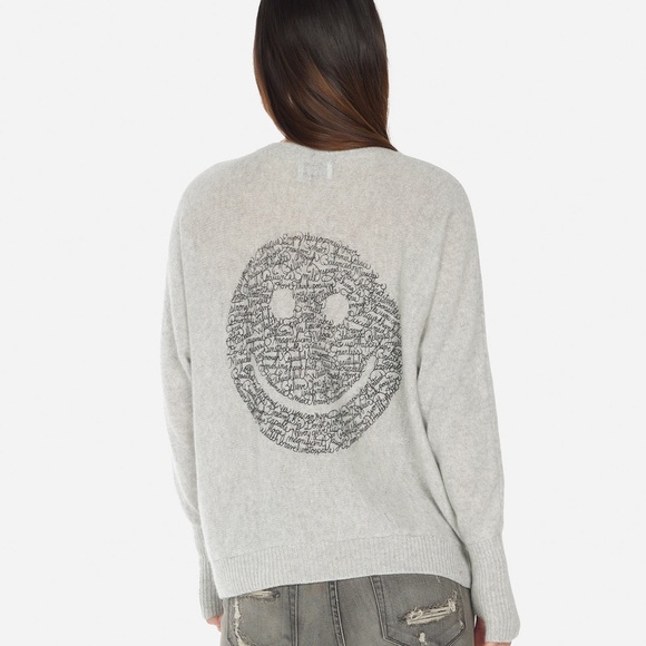 Lauren Moshi — pure cashmere LADONA POSITIVE HAPPYFACE sweater - Picture 4 of 8